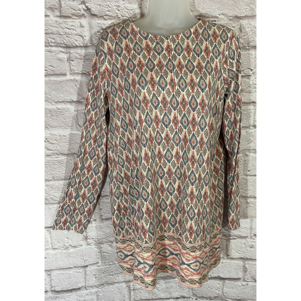 J Jill Luxe Supima Forward Seam Tunic Top Shirt Long Sleeve Stretch Knit M Tall